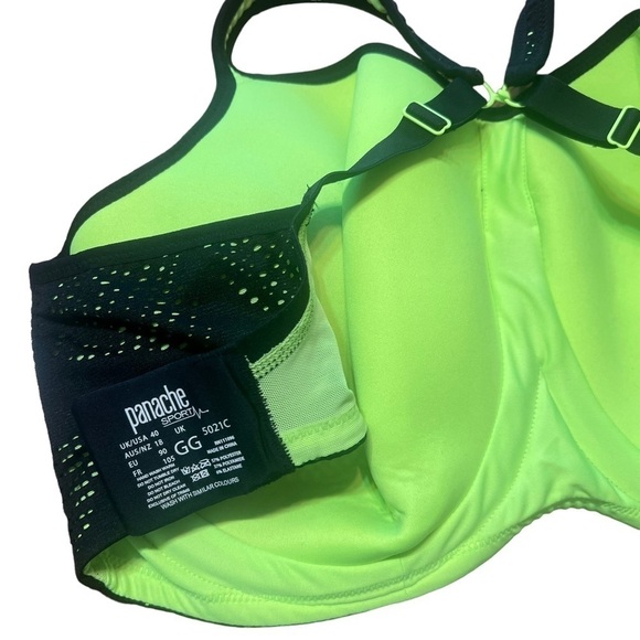 Panache Black & Green Sports Bra – Size 40GG - Picture 3 of 9